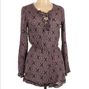 EN CRÉME Long Sleeve Purple Romper